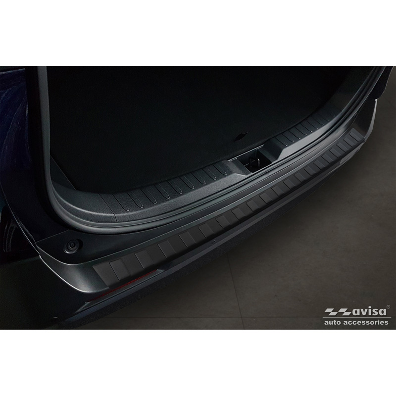 Matt Black Stainless Steel Rear bumper protector  Toyota RAV4 (5th Gen.) 2018- & Suzuki Across 2020- 'Ribs'