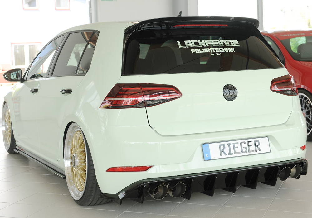 Diffuser Volkswagen Golf 7 R FL Rieger Glans Zwart