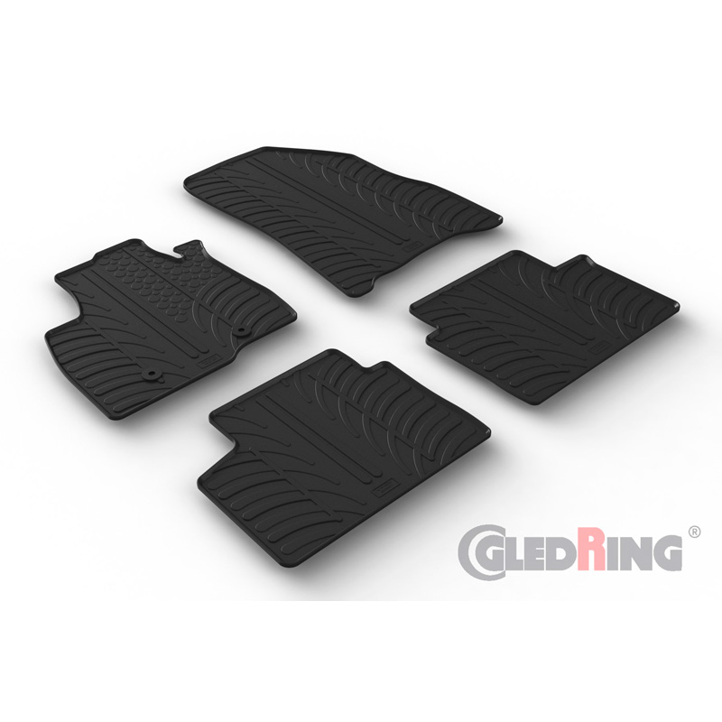 Rubber car mats set  Dacia Duster III 2024- (T profile 4-pieces + mounting clips)