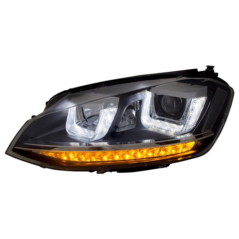 Headlights VW Golf VII U-Tube LED Black