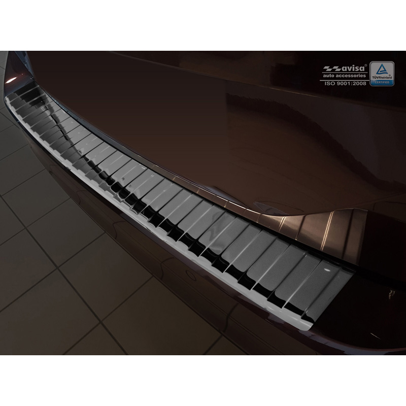 Black Mirror Stainless Steel Rear bumper protector  Volkswagen Passat 3G Variant 2014-2023 incl. Alltrack 'Ribs'