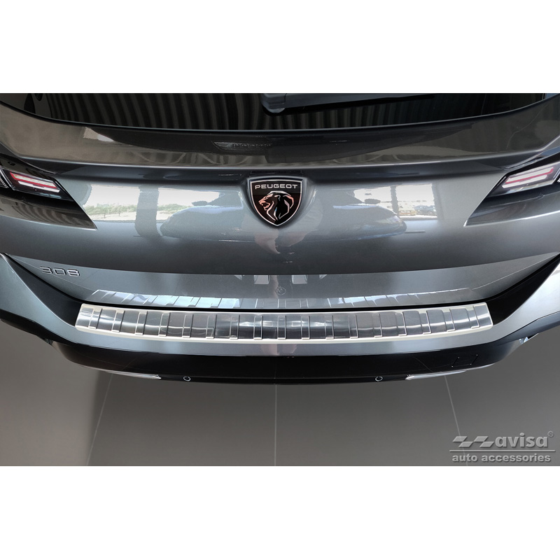 Stainless Steel Rear bumper protector  Peugeot 308 II SW 2013-2017 & Facelift 2017-2021 'Ribs'
