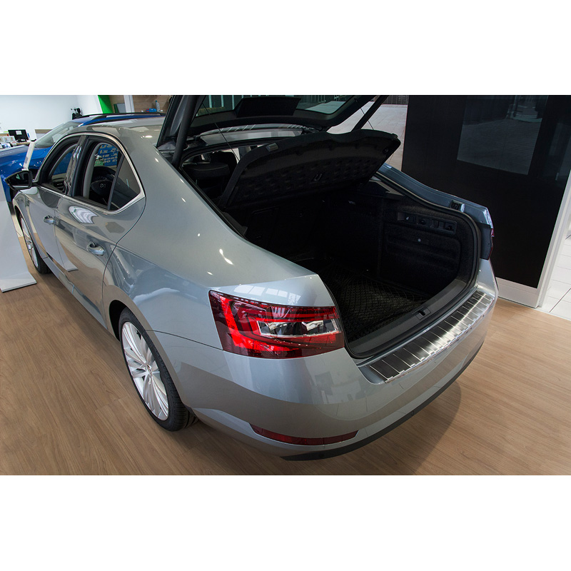 Stainless Steel Rear bumper protector  Skoda Superb Liftback 2015-2019 & 2019- 'Ribs'