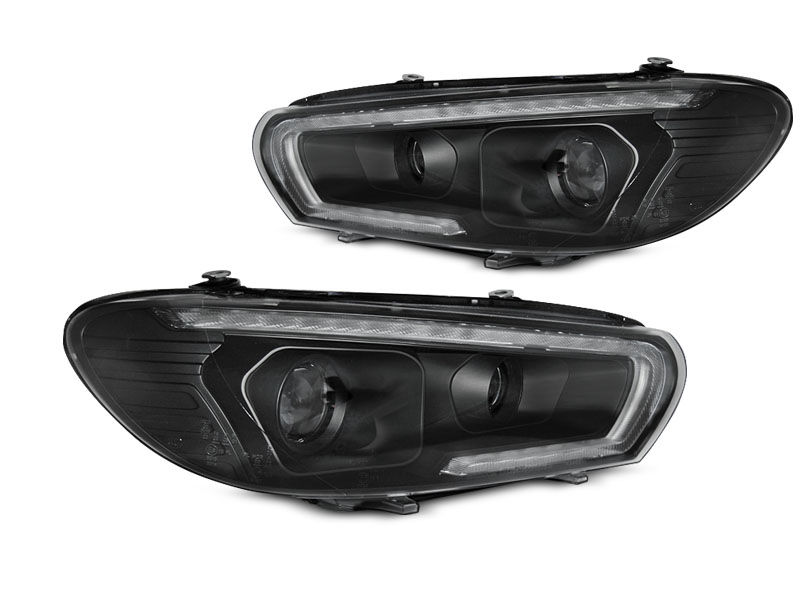 Headlights VW Scirocco lll 08-14 DRL Dynamic LED Zwart Xenon