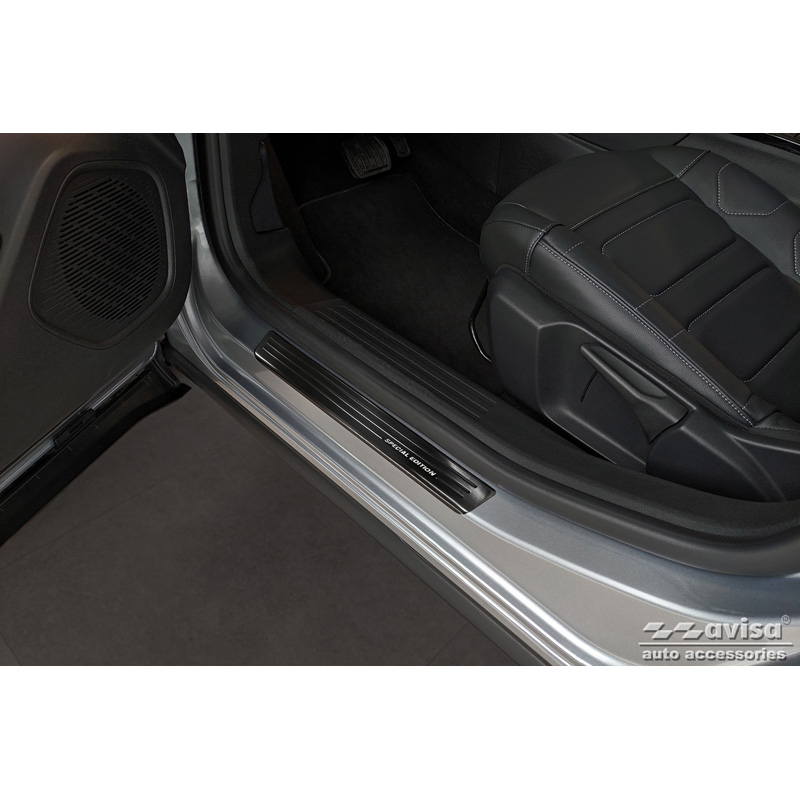 Black Stainless Steel Door sill protectors  Citroën C4 III 2020- & C4 X 2022- 'Special Edition' - 4-pieces
