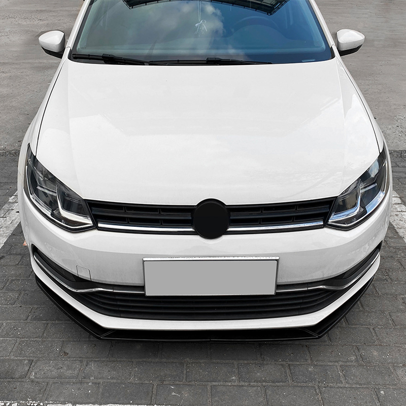 Frontspoilerlippe passend für Volkswagen Polo 6R/6C 2009-2017 exkl. GTi/GT/WRC (Glänzend Schwarz ABS)