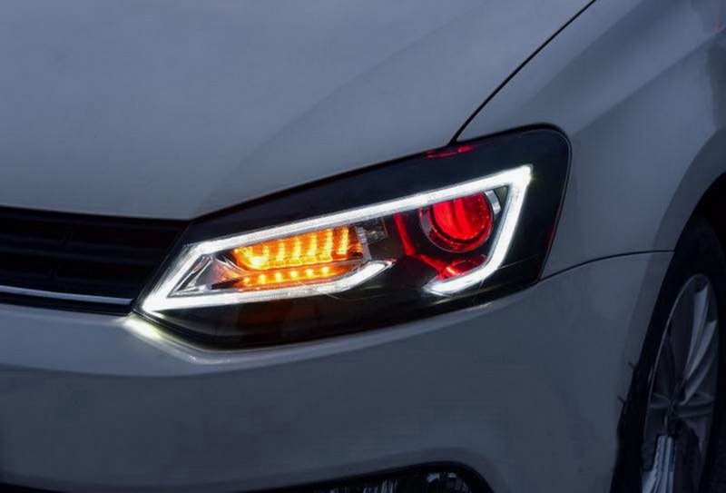 Koplampen VW Polo 6R / 6C LED Light Bar Devil Eye Look