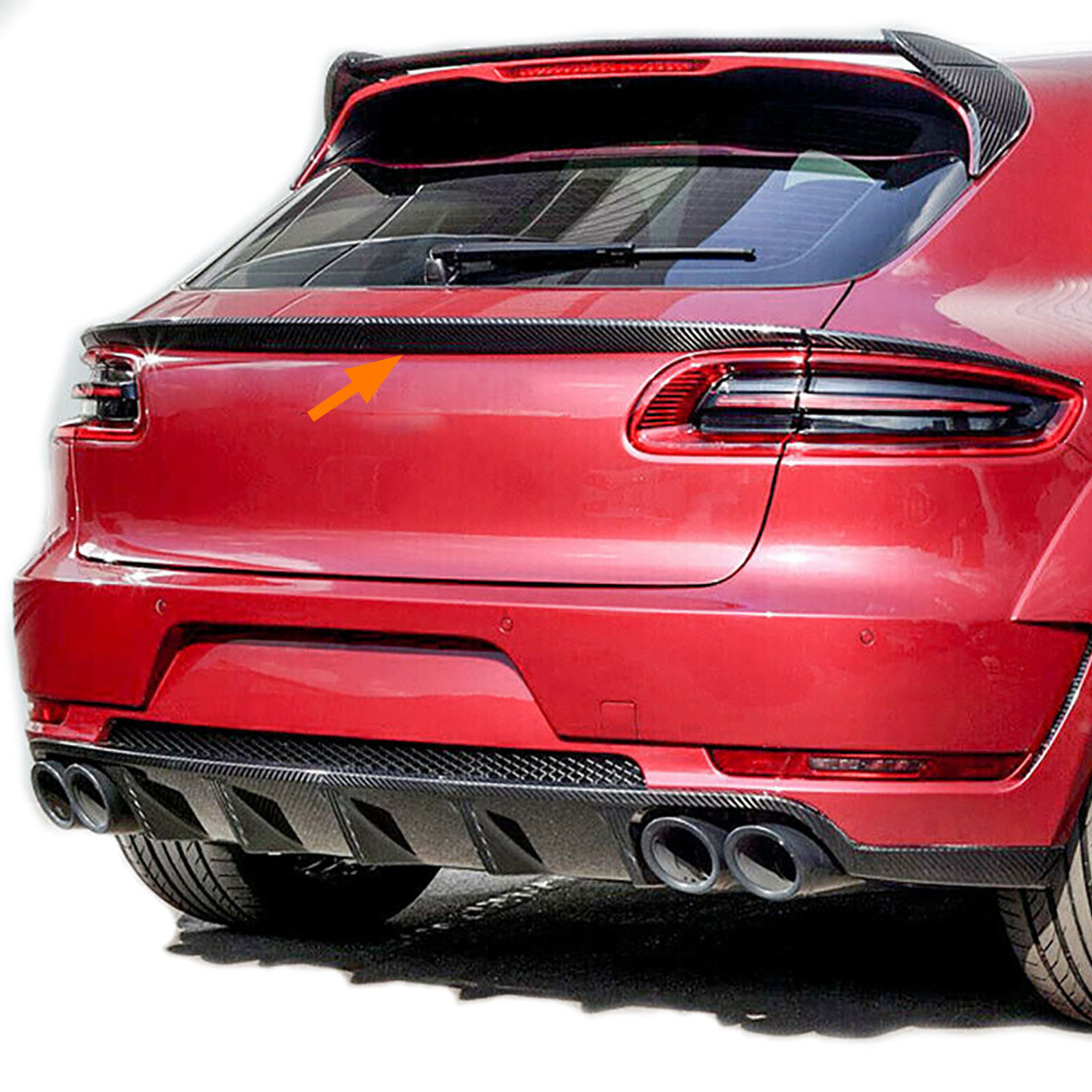 Kofferbak spoiler Porsche Macan Echt Carbon