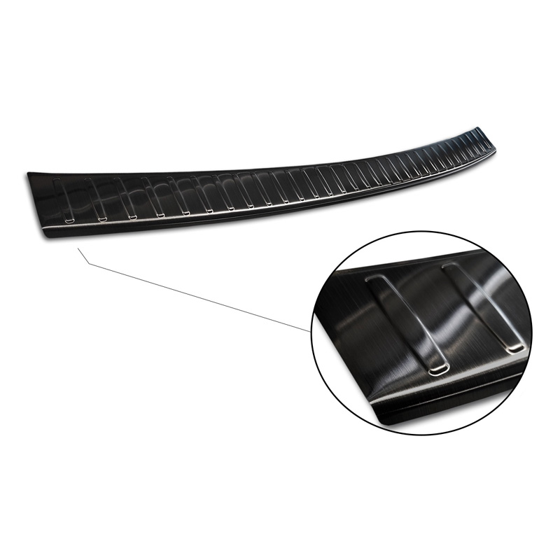 Zwart RVS Achterbumperprotector  Suzuki Vitara II 2015-2018 & FL 2018- inkl. Hybrid 'Ribs'
