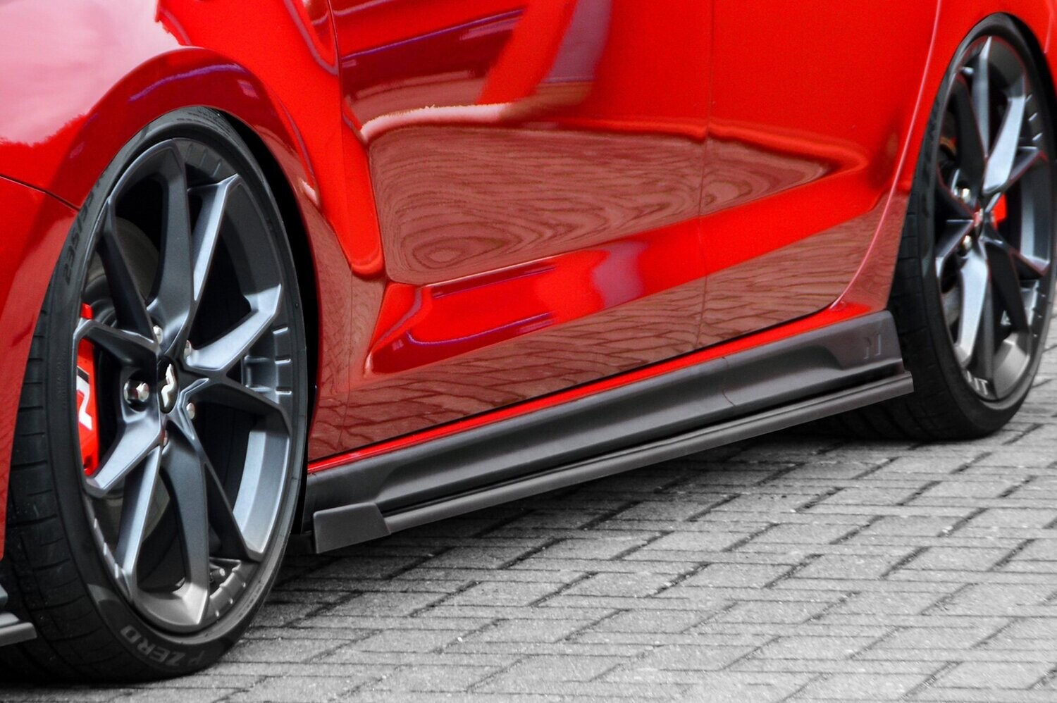 Zijskirts met vleugel voorzijde Hyundai I30N Facelift