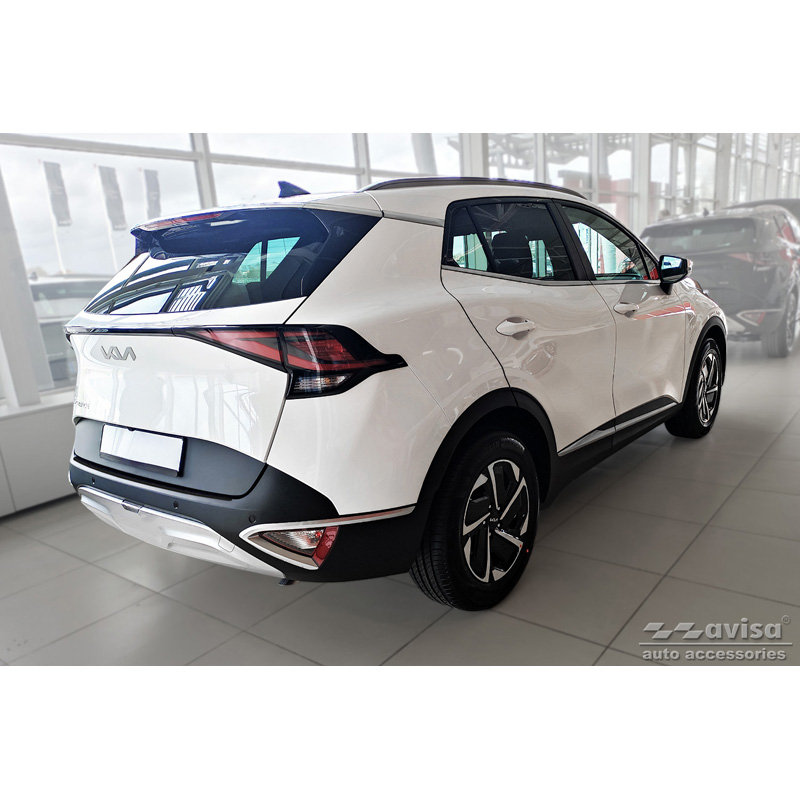 Black Stainless Steel Rear bumper protector  Kia Sportage V 2021- 'Ribs'
