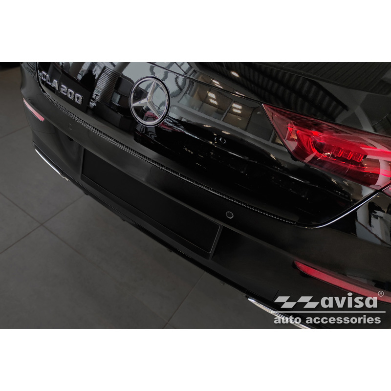 Real 3D Carbon Rear bumper protector  Mercedes CLA II (X118) Shooting Brake 2019- 'Ribs'