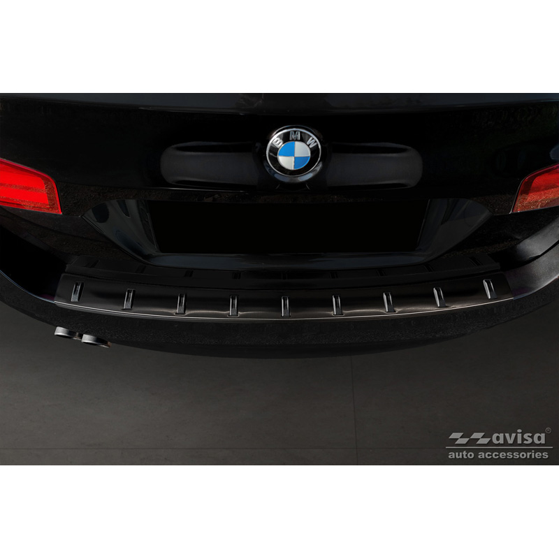 Black Stainless Steel Rear bumper protector  BMW 5-Series (F11) Touring 2011-2013 & Facelift 2013-2017 'STRONG EDITION'
