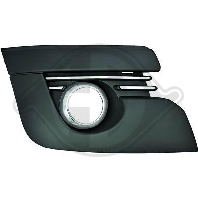 BumperGrill links 3008 09->> ZWART/Chroom