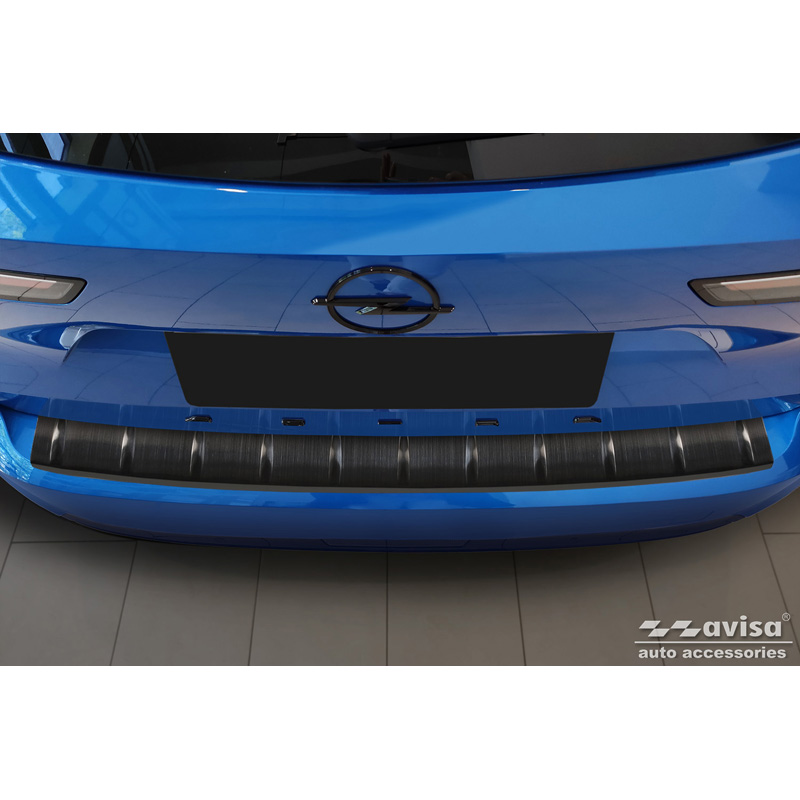 Black Stainless Steel Rear bumper protector  Opel Astra L Sportstourer 2022- 'Ribs'
