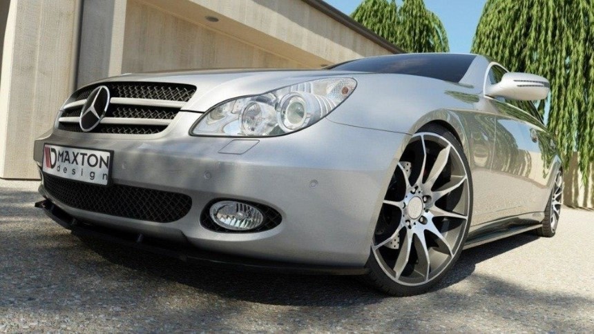 Zijskirts Mercedes CLS W219 Maxton Design glans zwart