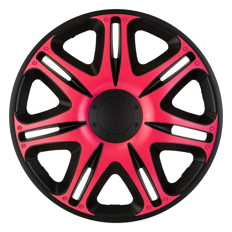 J-Tec 4-Delige Wieldoppenset Nascar 14-inch zwart/roze