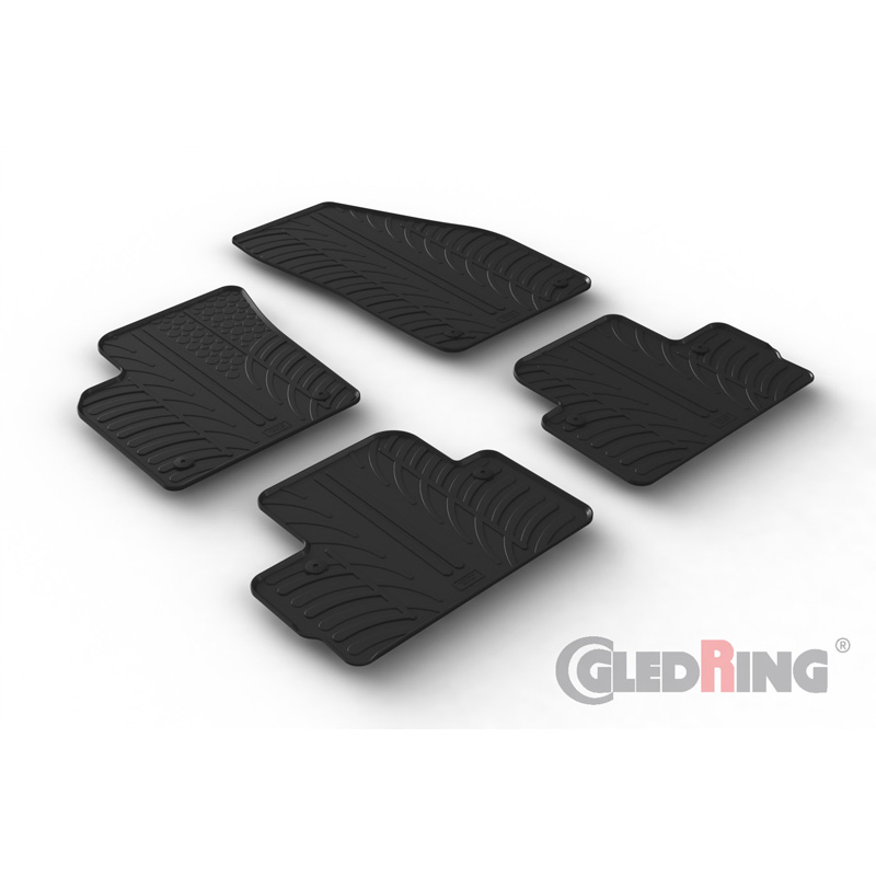 Rubbermatten  Volvo C30 2006-2013 (T profiel 4-delig + montageclips)