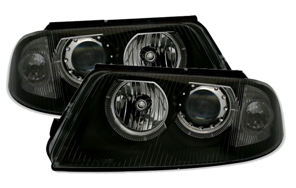 Headlights VW Passat 3BG Angel Eyes Black