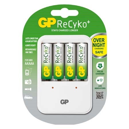GP PB420 Oplader inclusief 4 ReCyko AA batterijen