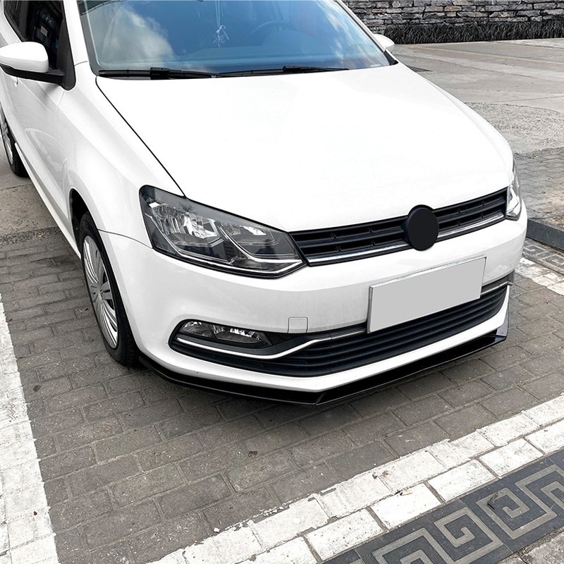 Front spoiler lip  Volkswagen Polo 6R/6C 2009-2017 excl. GTi/GT/WRC (Glossy Black ABS)