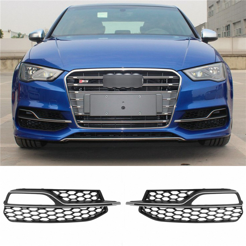 Mistlamp Grillen Audi S3 8V 13-16 zwart-chroom