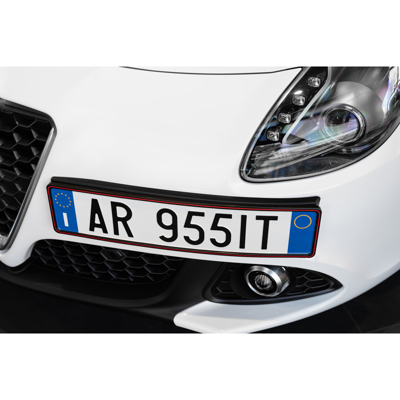 Set Premium Synthetic license plate holders 52,7x12,3cm - Type Mono Rosso Corsa - Black/Red - 2 pieces