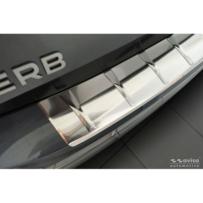 Avisa Stainless Steel Rear Bumper Protector  Skoda Superb IV Liftback 2024- - Silver