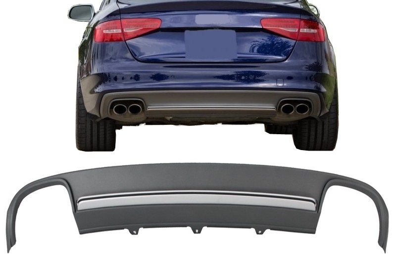 Audi A4 B8 Sedan Facelift (2012-up) AchterBumper Diffuser S4 Look