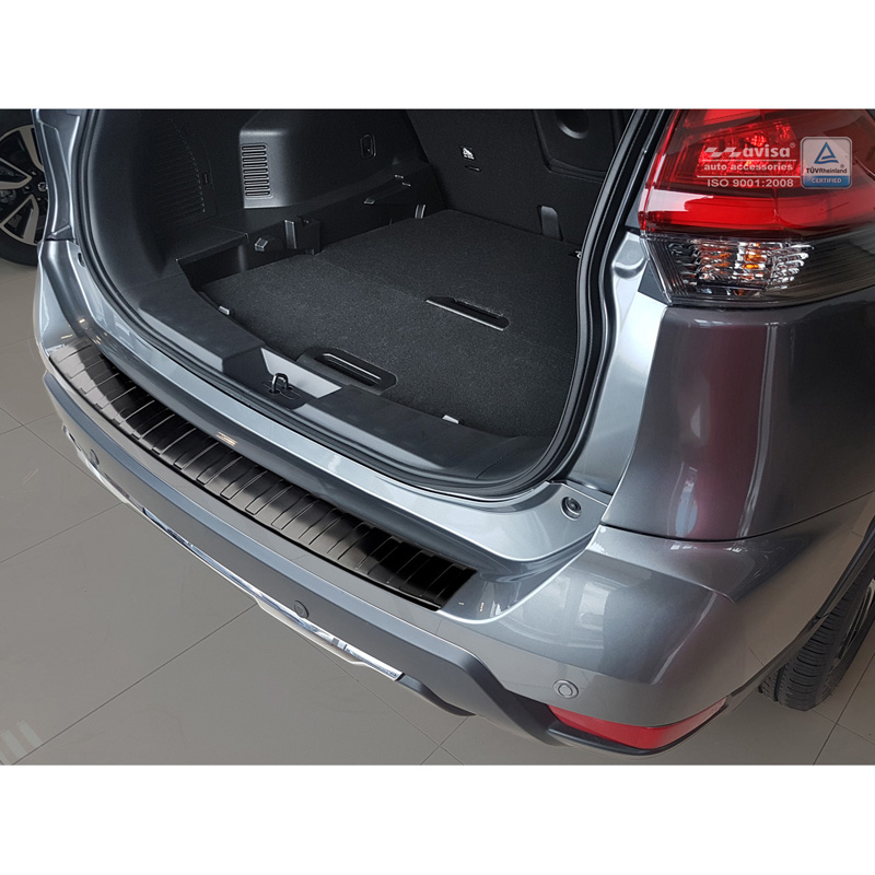 Black Stainless Steel Rear bumper protector  Nissan X-Trail III (T32) Facelift 2017-2021 'Ribs'