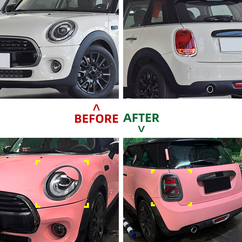 Koplamp- & Achterlichtframes  Mini One/Cooper/S/Cabrio F55/F56/F57 2013-2024 - set à 4 stuks (ABS Glanzend zwart)