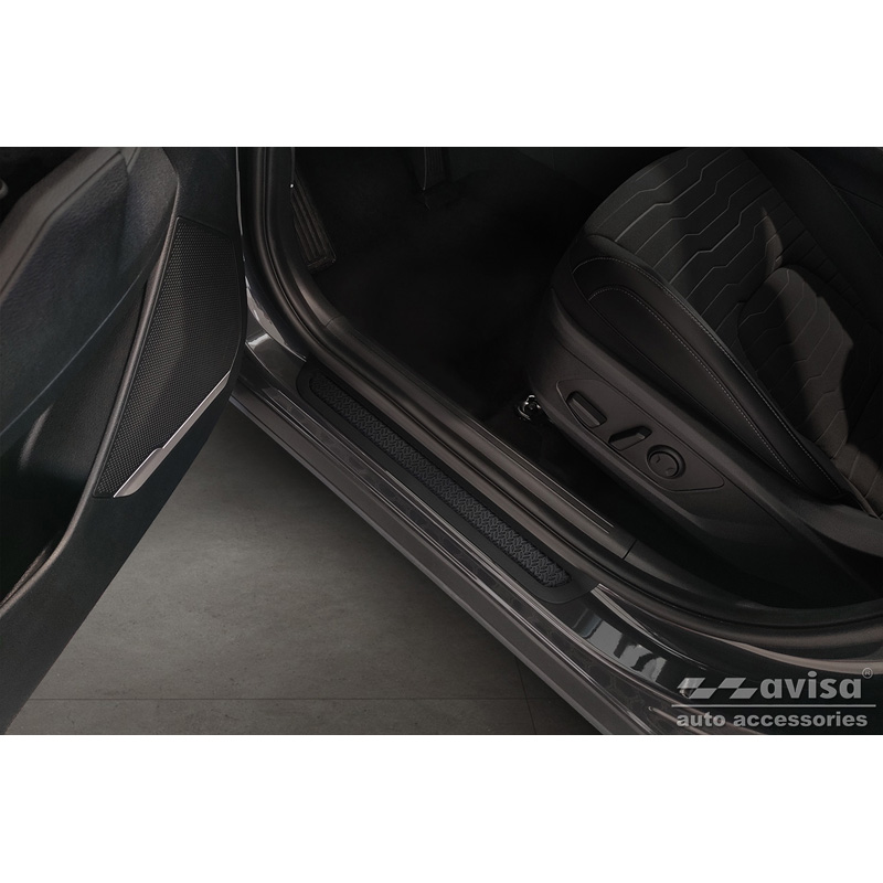 Aluminium door sill protectors 'Riffled Plate'  Kia Sportage (NQ5) 2021- - 2-pieces - Black
