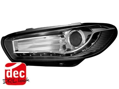 Koplampen VW Scirocco 08-.. DRL look Devil Eyes Zwart