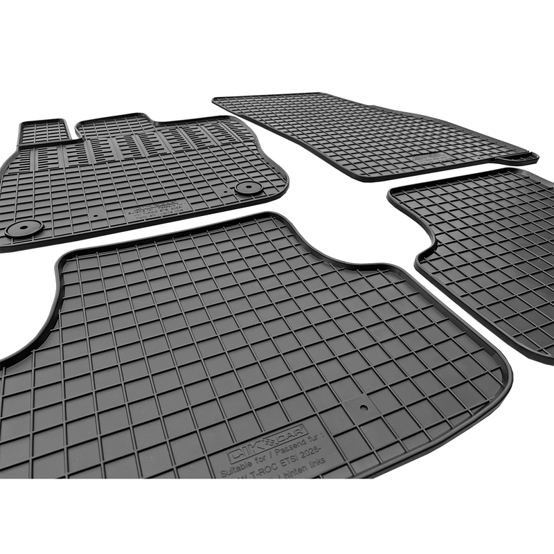 CIKCAR Rubber car mats set  Volkswagen T-Roc II eTSi 2025- (4-pieces + fixing system)