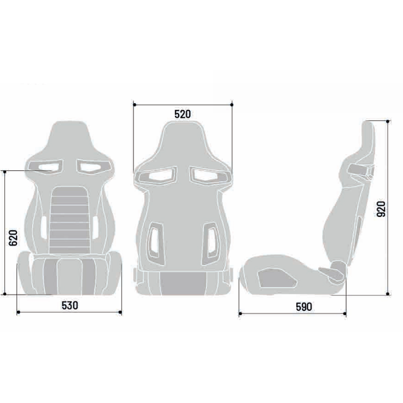 Sparco Sport Seat R333 - Black/Grey - Reclinable