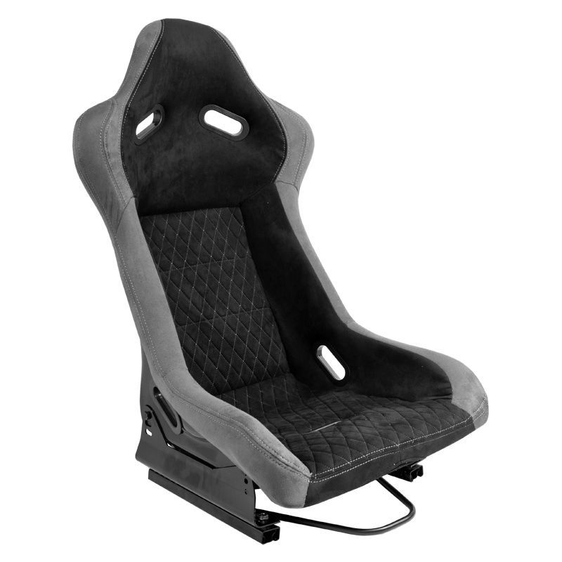 Sport seat 'LV' - Black/Grey - Non-reclinable fibreglass back-rest - incl. slides