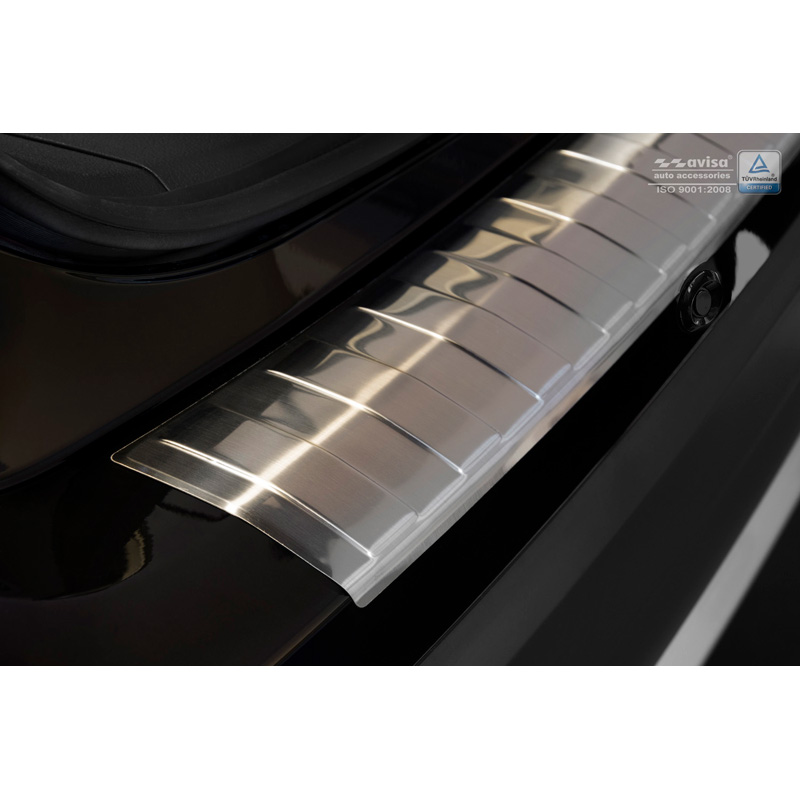 RVS Achterbumperprotector  Mitsubishi Outlander III Facelift 2015- 'Ribs' (met PDC uitsparing)