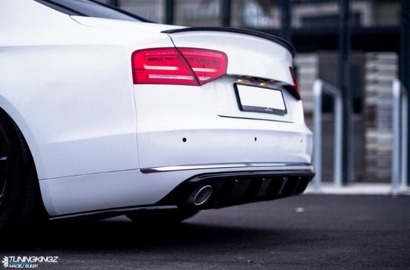 Achterzij Spoilers Audi A8 D4 Glanzend Zwart