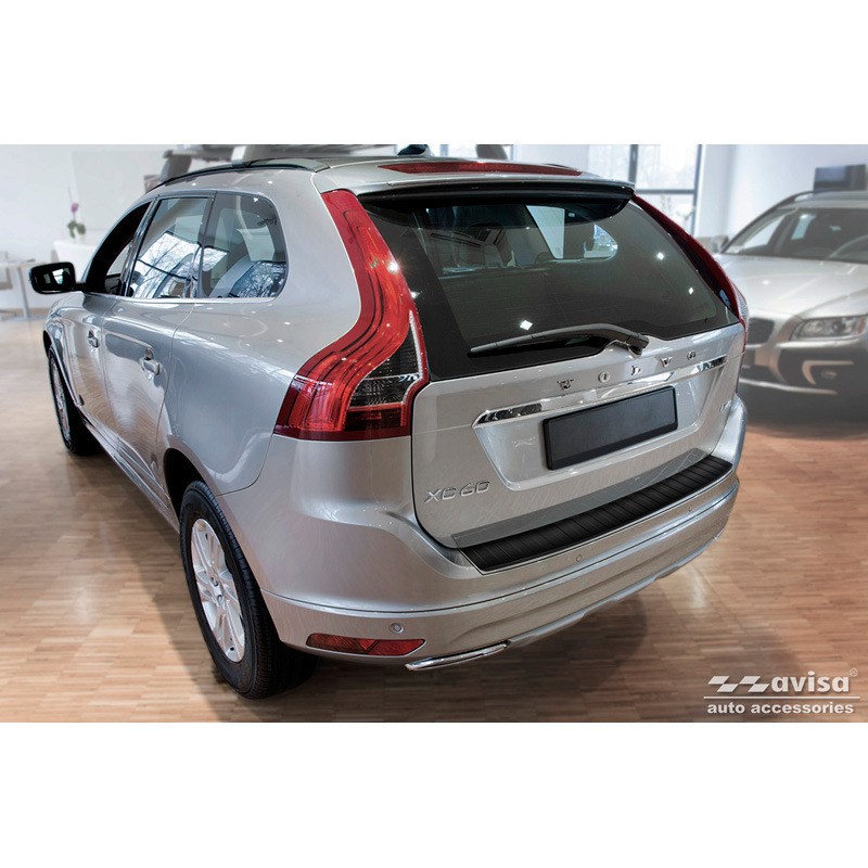 Matzwart RVS Achterbumperprotector  Volvo XC60 Facelift 2013-2017 'Ribs'