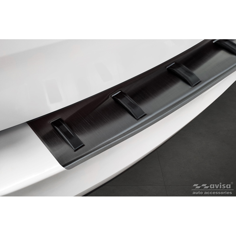 Black Stainless Steel Rear bumper protector  Skoda Octavia III 2013-2017 'STRONG EDITION'