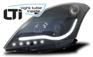 Koplampen Suzuki Swift 10-16 Tube Light LED Zwart
