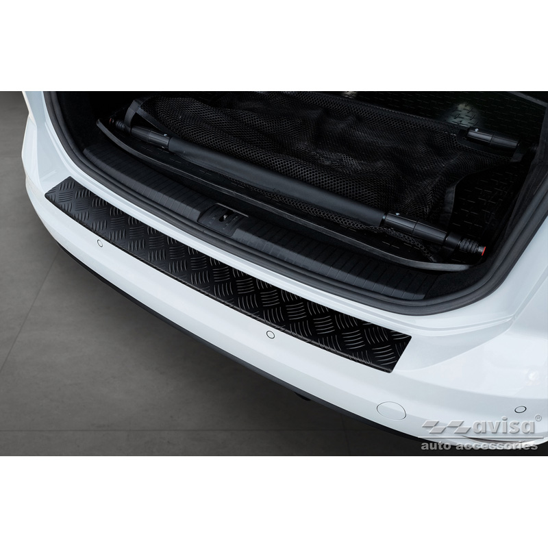 Matt Black Aluminum Rear bumper protector  Volkswagen Touran III 2015- incl. R-Line 'Riffled Plate'