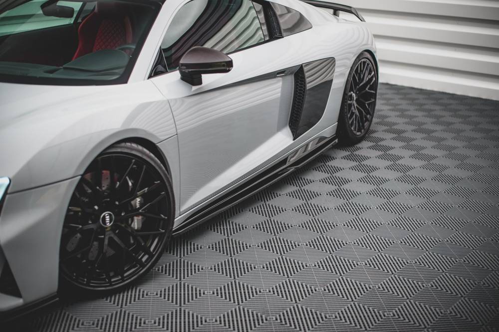 Zijskirts V.1 Audi R8 Facelift  2018 - 2021 Maxton Glans Zwart