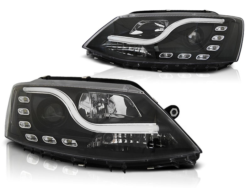 Headlights VW Jetta 11-18 daytime running lights black
