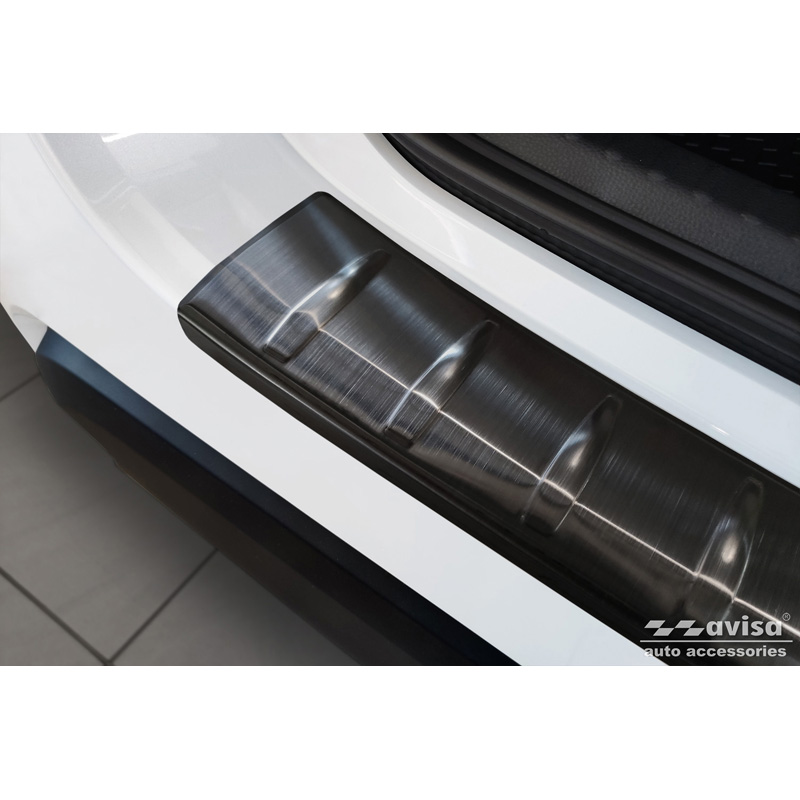 Black Stainless Steel Rear bumper protector  Mazda 2 Hybrid 2022- 'Ribs'