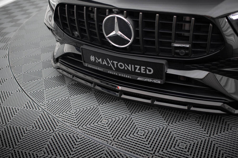 Voorspoiler Mercedes A Klasse AMG Pakket / A35 AMG Maxton Glans Zwart