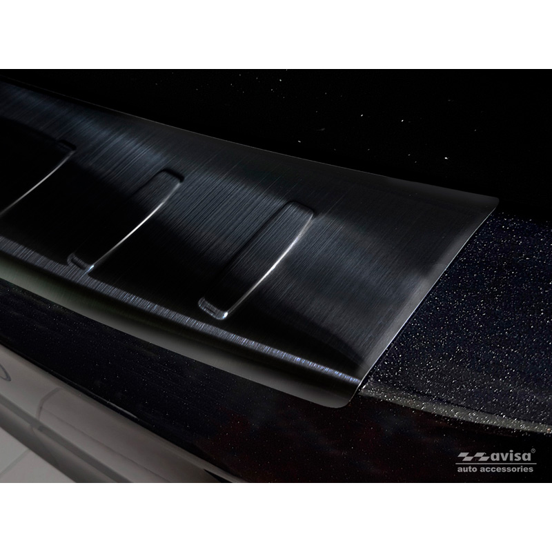 Black Stainless Steel Rear bumper protector  Opel Zafira C Tourer 2012-2016 & Facelift 2016- 'Ribs'