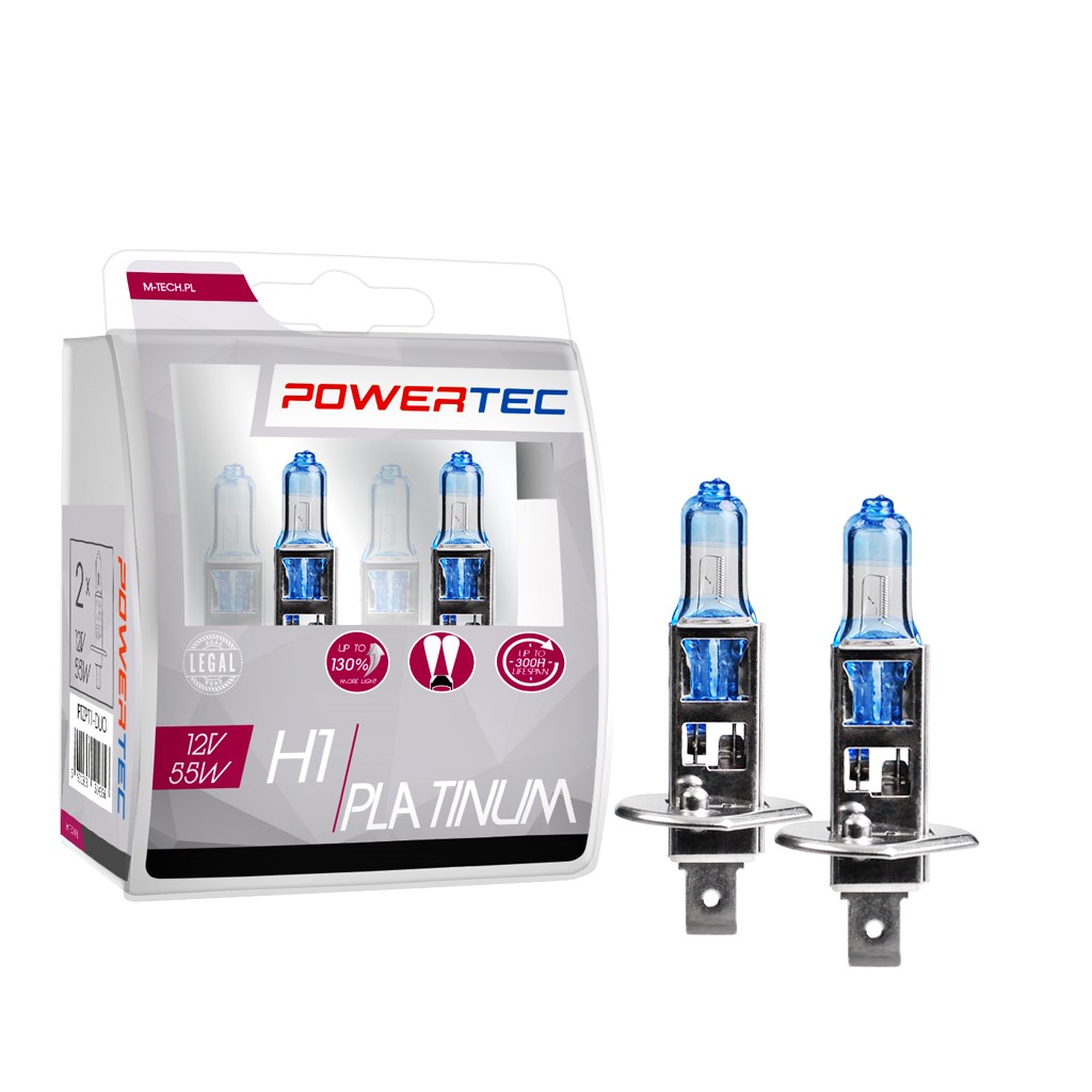 H1 Platinum Lampen +130% 12V DUO BULB M-Tech Powertec