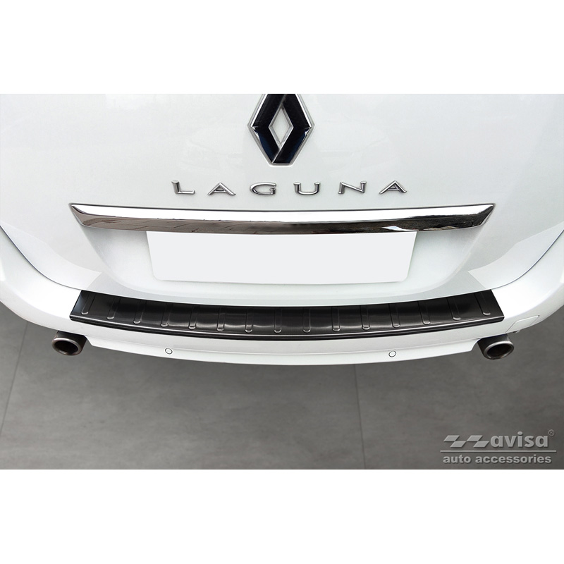 Black Stainless Steel Rear bumper protector  Renault Laguna III Grandtour 2007-2015 'Ribs'