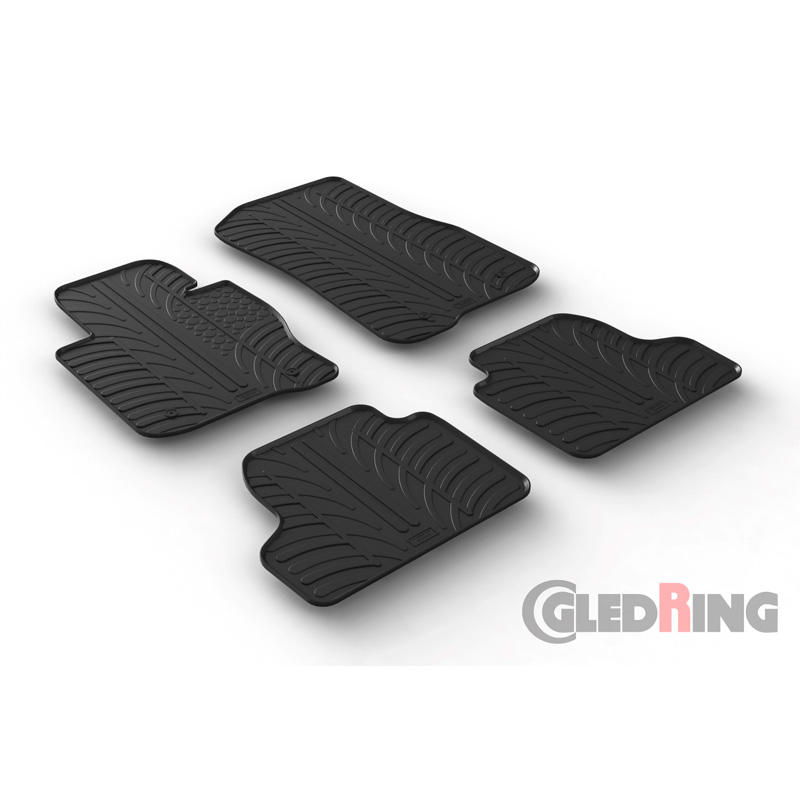 Rubber car mats set  BMW 4 Series F32 automatic 2013-2020 (T profile 4-pieces + mounting clips)